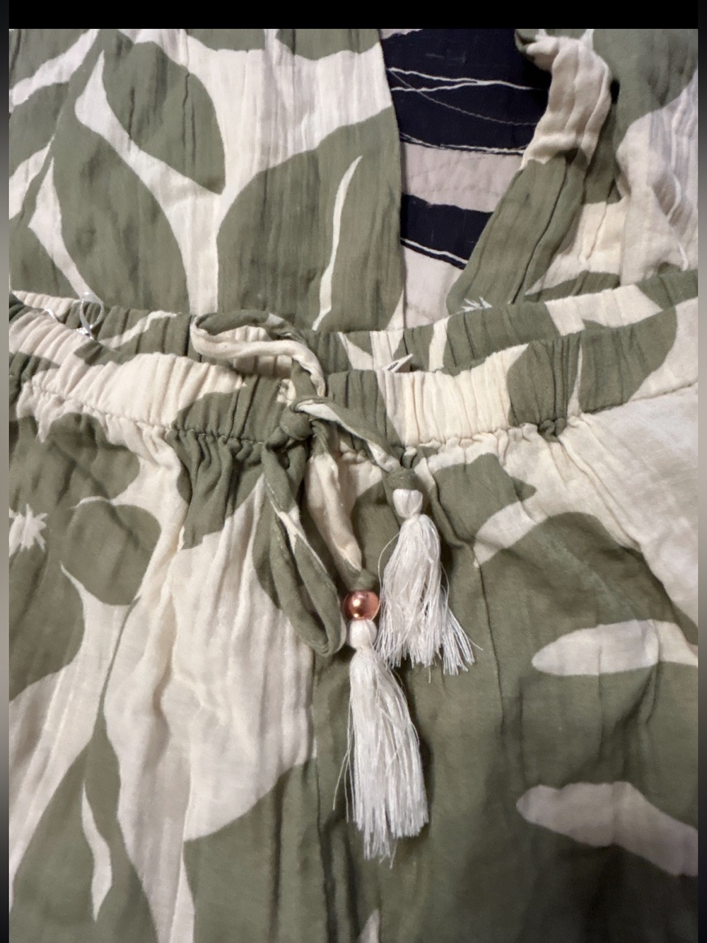 NWT SALTY LEMON Sage Green Tropical Wide Leg Beach Pants Coastal Boho Resort - Picture 4 of 10